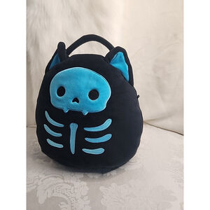 Squishmallows Stump Blue Skeleton Cat Halloween Plush Tote 12"